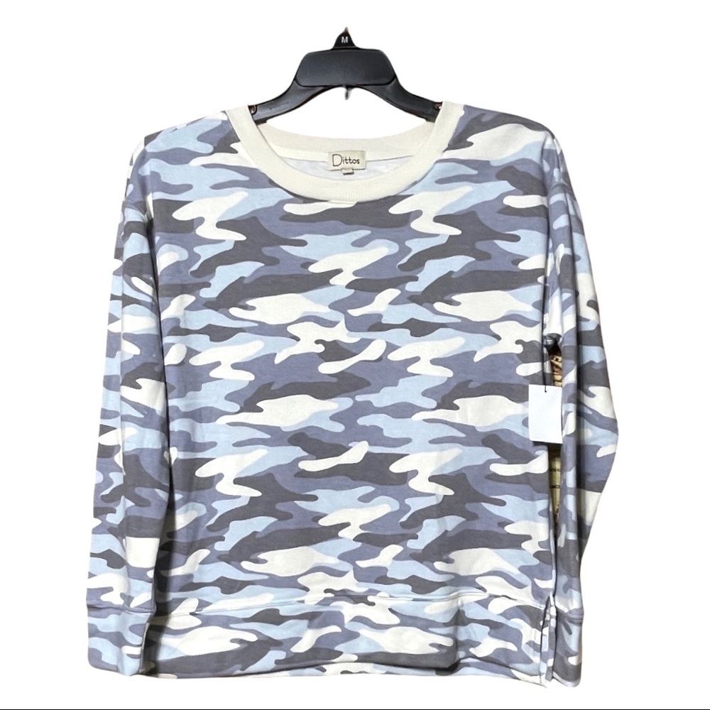 Dittos Blue/Gray Camo Crew Neck Sweatshirt